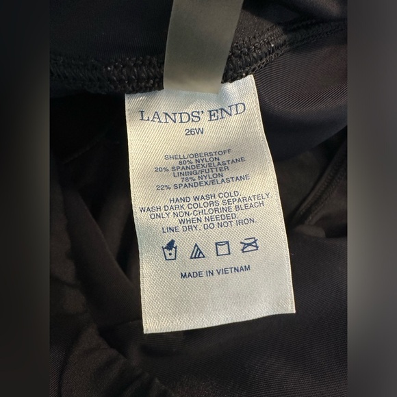 LANDS’ END Black Swim Shorts High Rise Modest Swimsuit Bottoms Tummy Control - Picture 8 of 9